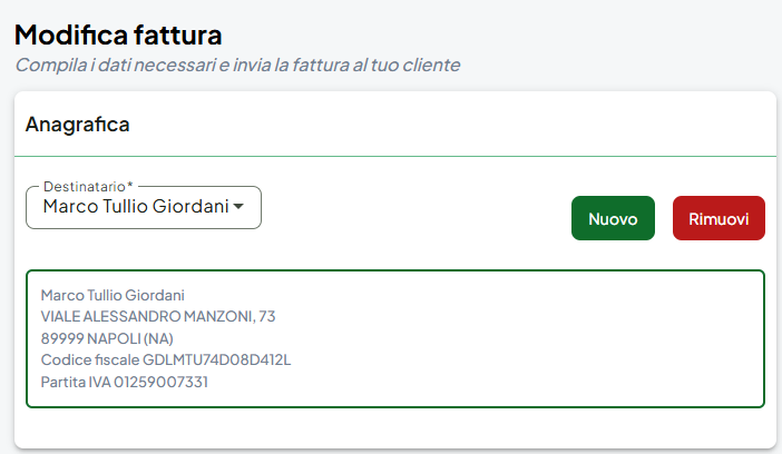 Seleziona il tuo cliente in un click
