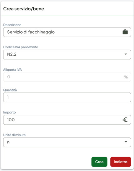 Salva i beni e i servizi che vendi più frequentemente